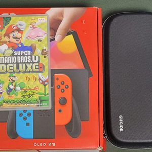 닌텐도 스위치 OLED + 파우치 + 슈퍼 마리오 브라더즈 (내용 필독)