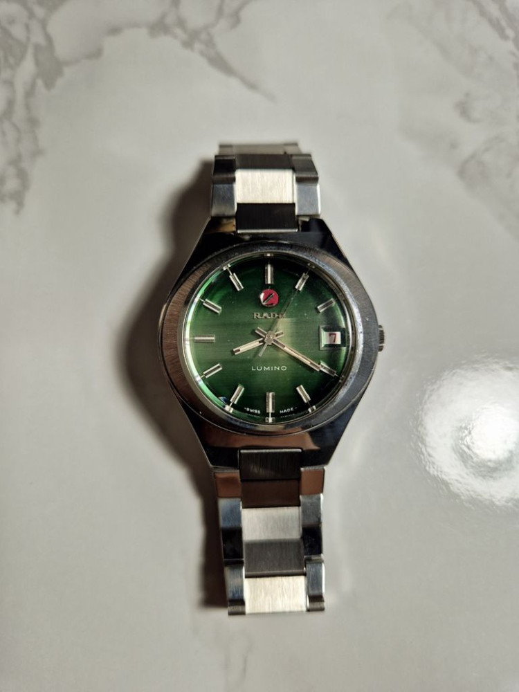 라도 골드메달 오토매틱 그린그라데이션 3D 빈티지시계--1