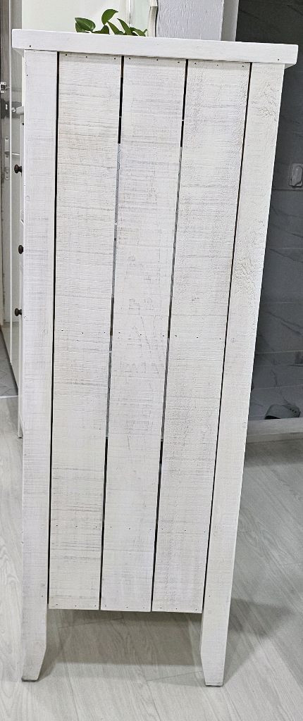 바네스데코 st 화이트 원목 철망 수납장 이미지