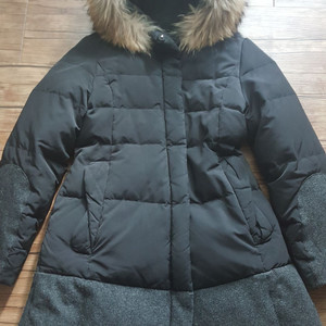 여성55 66패딩 SJ WANI 와니 덕다운 오리털 투톤 퍼 후드 점퍼 롱패딩