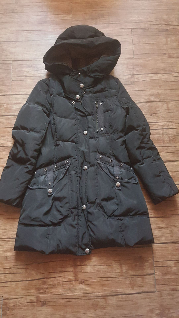 여성55 66패딩 SJ WANI 와니 덕다운 오리털 투톤 퍼 후드 점퍼 롱패딩--4