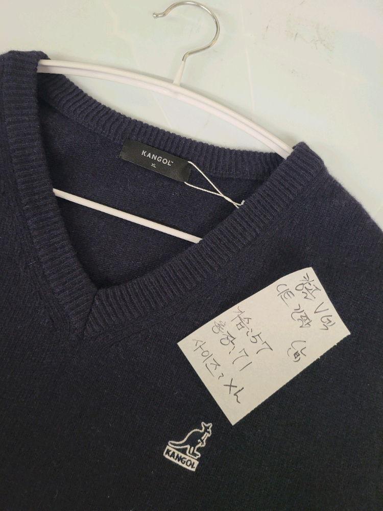 캉골 V넥 니트 남성 XL--5