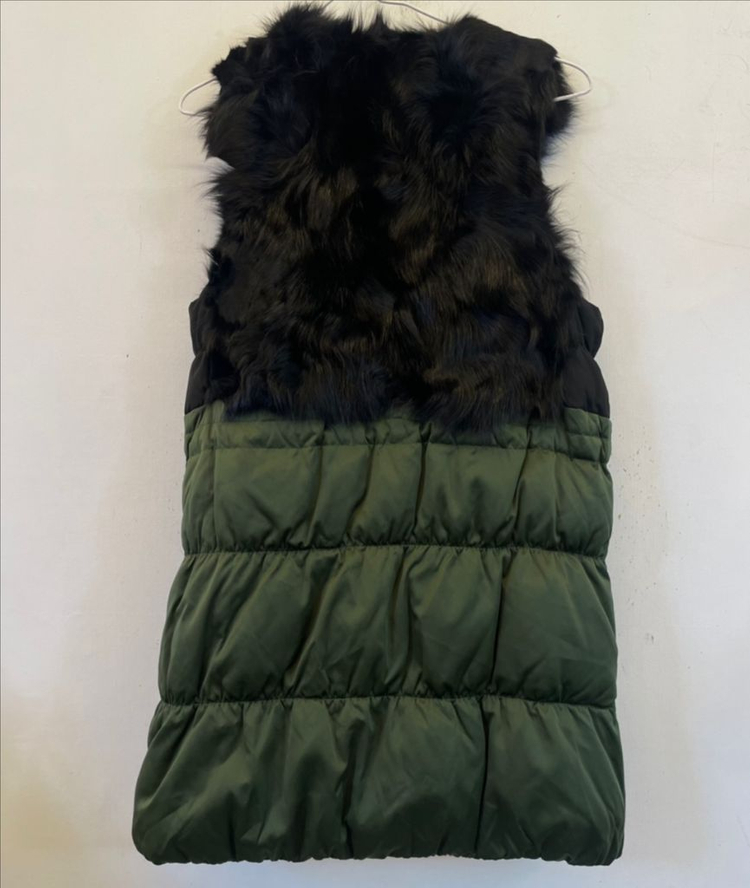 베네통 폭스퍼 양가죽 오리털패딩조끼:) 롱조끼베스트 덕다운 여우털조끼패딩--2