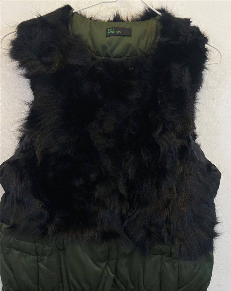 베네통 폭스퍼 양가죽 오리털패딩조끼:) 롱조끼베스트 덕다운 여우털조끼패딩--3