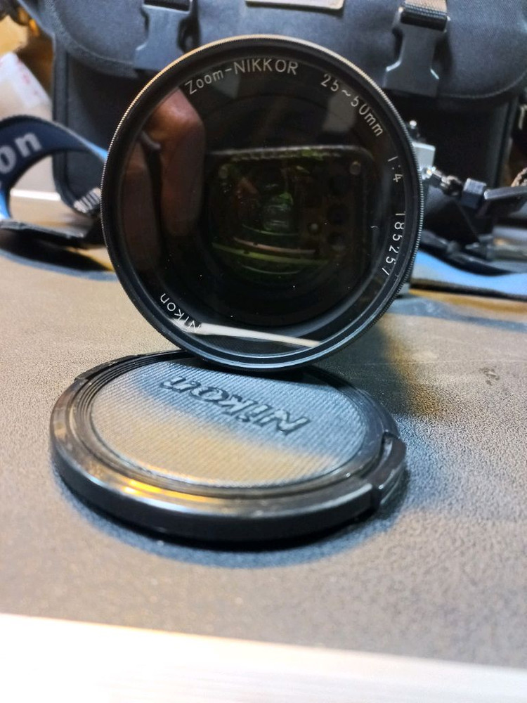 니콘 FM2 와 렌즈 니콘 MF 25mm-50mm 1:4 귀한 렌즈 필카 필름 카메라--2