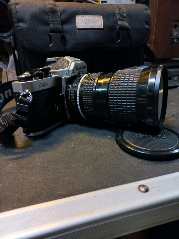 니콘 FM2 와 렌즈 니콘 MF 25mm-50mm 1:4 귀한 렌즈 필카 필름 카메라--3