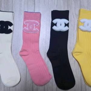 샤넬 로고 니트 양말 4켤레 세트