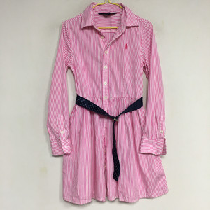 랄프로렌폴로 키즈 스트라이프 셔츠 원피스 7Y