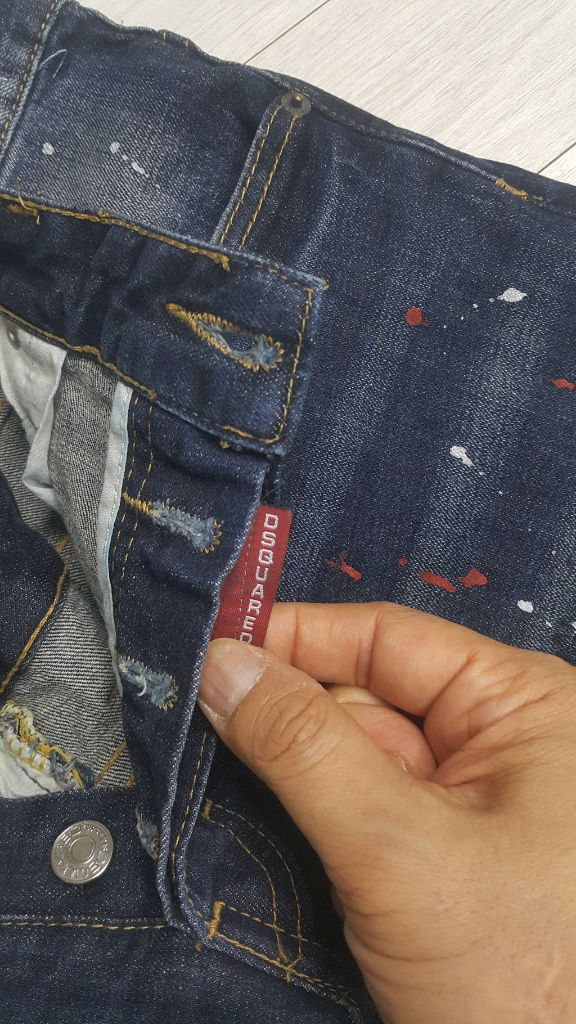 디스퀘어드2(사방스판) 레드패치 이태리진 34인치(No.105)S급! 드라이완료!--5