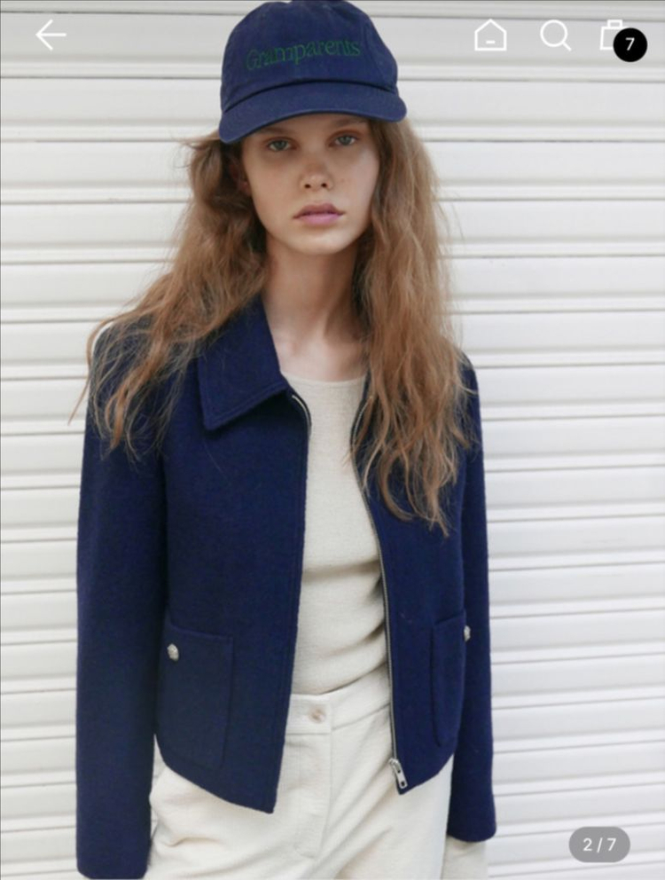 프론트로우 집업 트위드 자켓--1