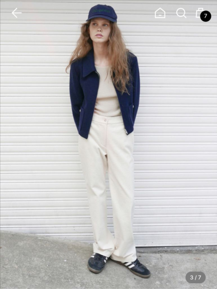 프론트로우 집업 트위드 자켓--2