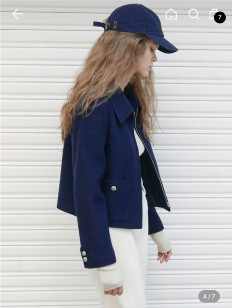 프론트로우 집업 트위드 자켓--3