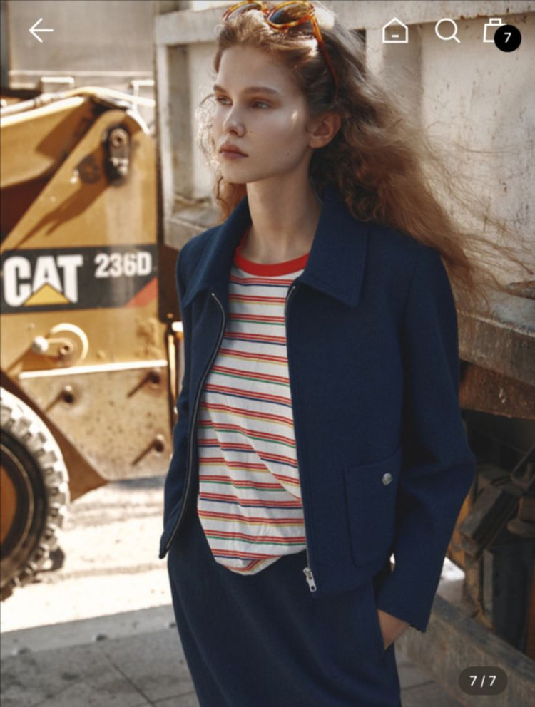 프론트로우 집업 트위드 자켓--6