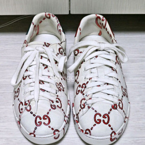 정품 남성 구찌 GG로고 프린터 스니커즈 260mm 이미지