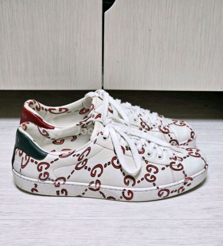 정품 남성 구찌 GG로고 프린터 스니커즈 260mm 이미지