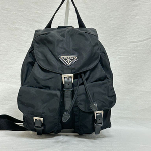 정품 프라다 포코노 나일론 투포켓 스몰 백팩 블랙
