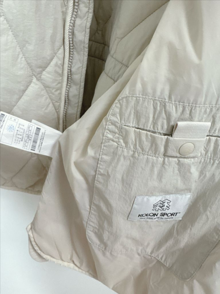 코오롱 퀼팅 숏 경량 자켓--4