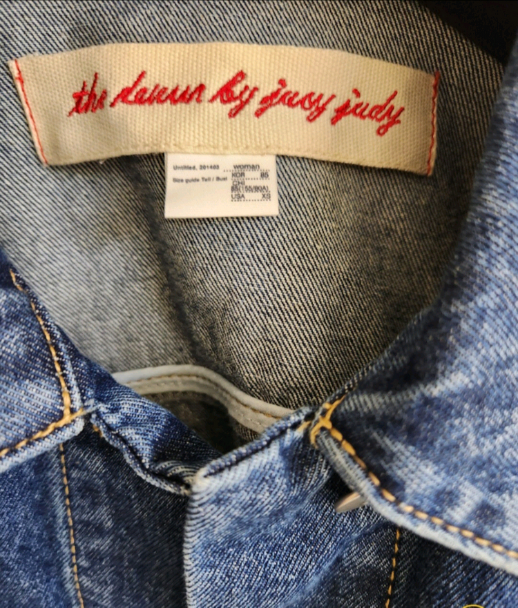 (새상품)쥬시쥬디 크롭 데님자켓 55~66사이즈--6