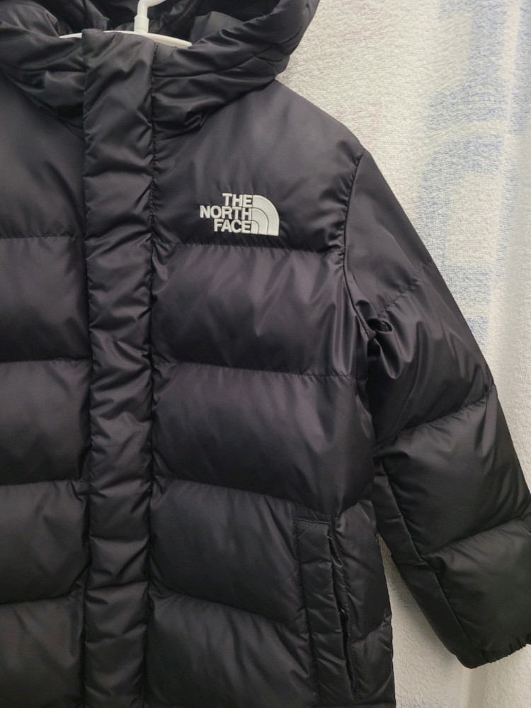 노스페이스 후드 롱패딩 아동 130 새상품급--1