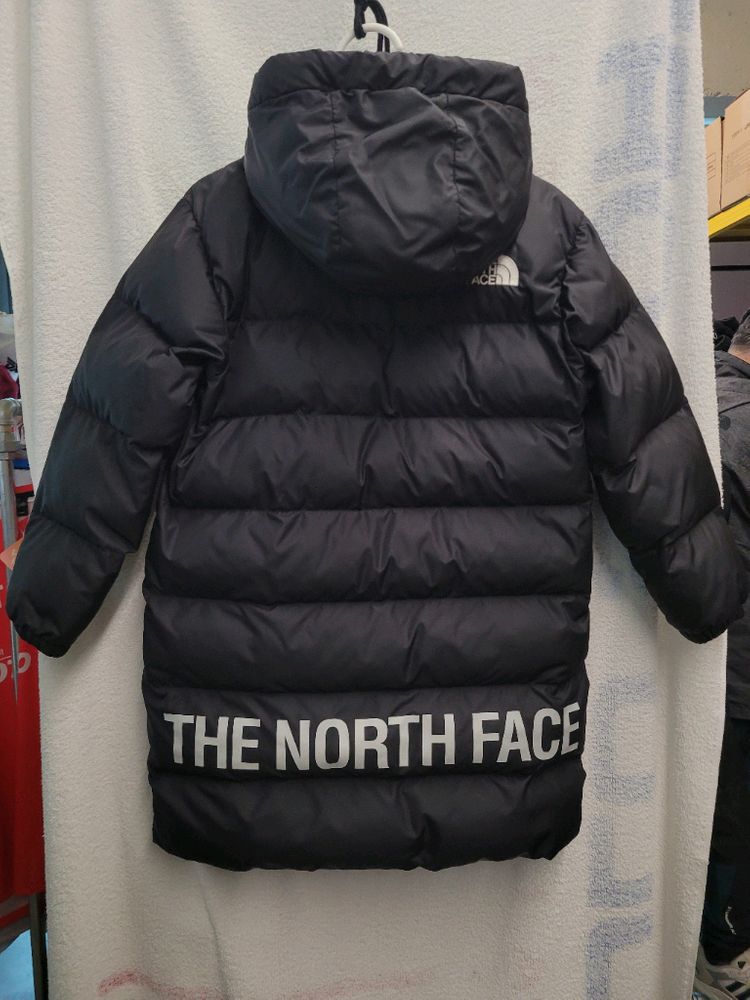 노스페이스 후드 롱패딩 아동 130 새상품급--2