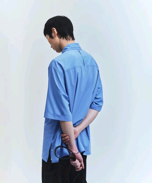 [M]유스 사이드 슬릿 하프 셔츠 삭스 블루 youth--1