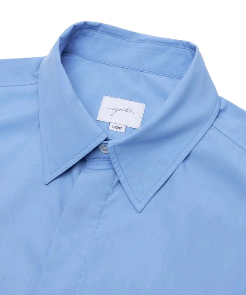[M]유스 사이드 슬릿 하프 셔츠 삭스 블루 youth--2