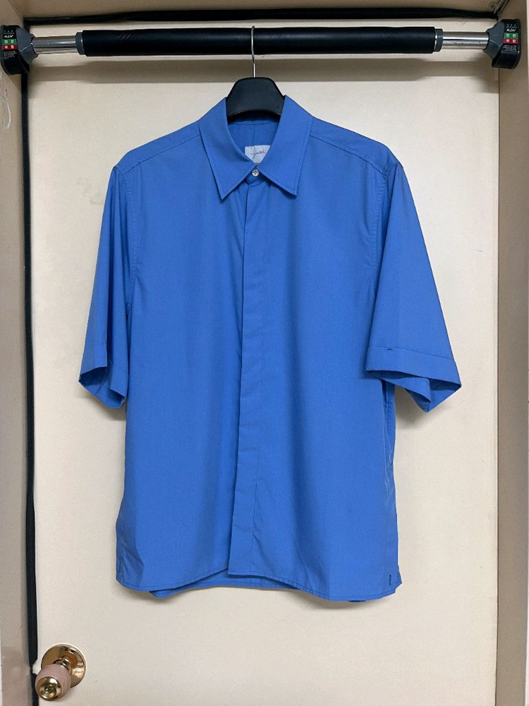 [M]유스 사이드 슬릿 하프 셔츠 삭스 블루 youth--5