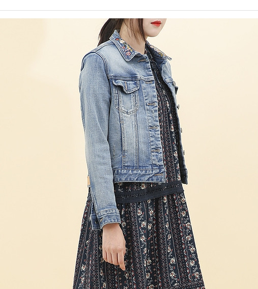 써스데이 아일랜드 플라워 자수 데님 자켓 44~55사이즈--2