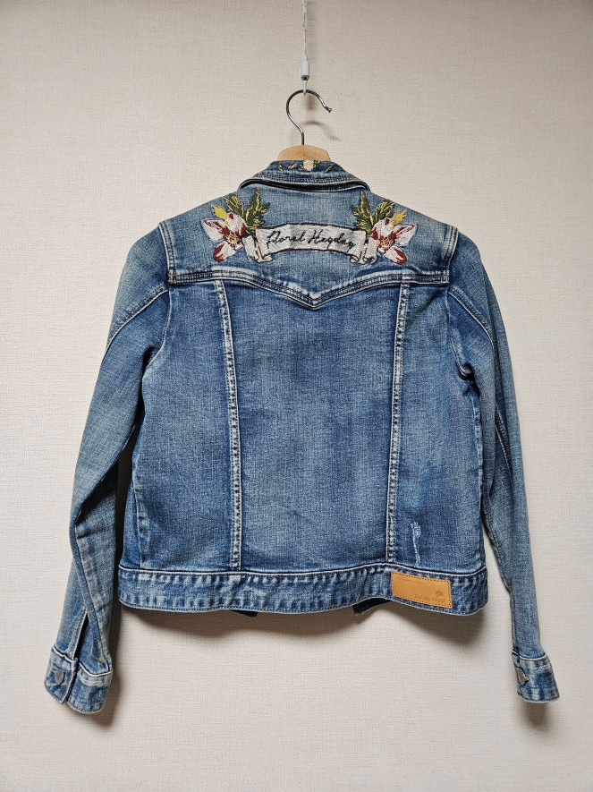 써스데이 아일랜드 플라워 자수 데님 자켓 44~55사이즈--5