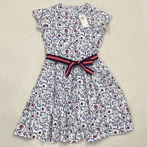 (새상품) 쁘띠바또 키즈 플라워 벨트 반팔 원피스 12Y