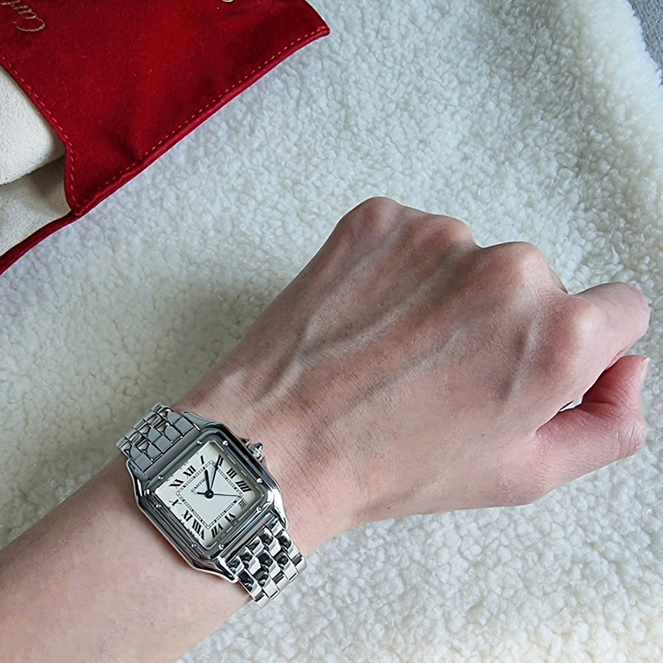 까르띠에 팬더 스틸 미디움 M 쿼츠 남녀공용 시계 04년--6