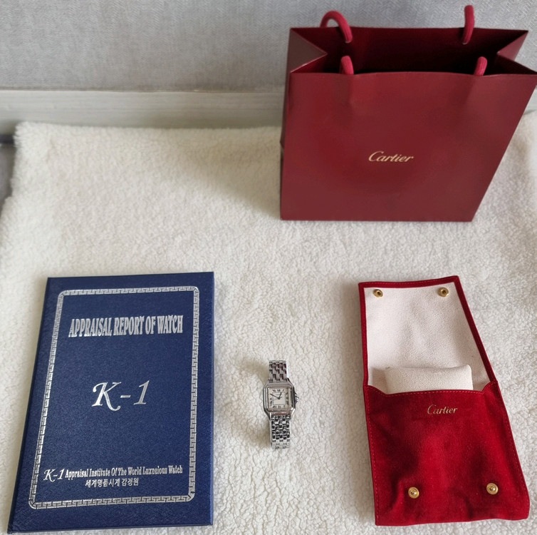 까르띠에 팬더 스틸 미디움 M 쿼츠 남녀공용 시계 04년--8