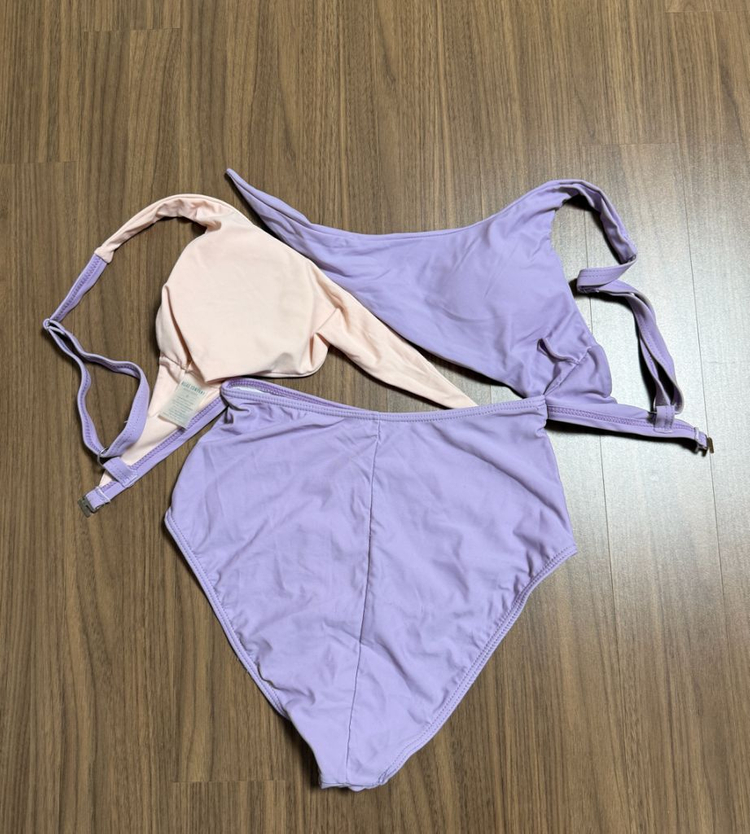 Allas Company 투톤 퍼플 모노키니--1