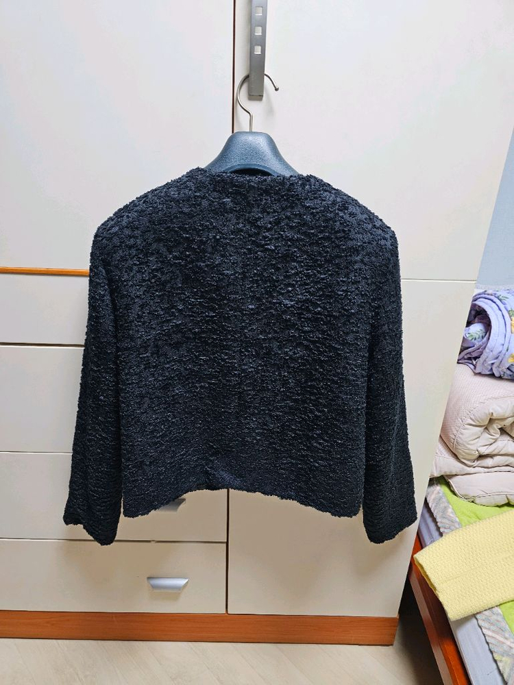 스프링 쟈가드 진주 버튼 럭셔리 트위드 쟈켓--5