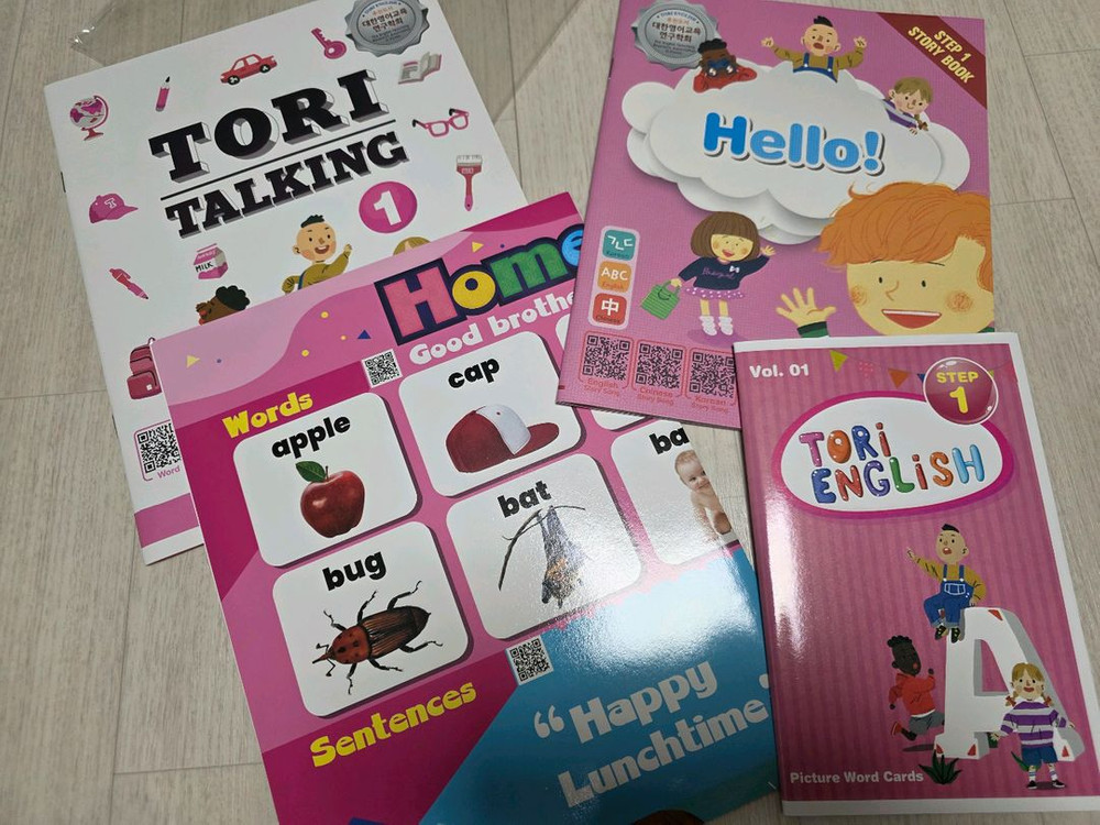 토리영어놀이 유아 영어책 (토리잉글리쉬 이야기책+벽차트+그림 단어 카드 총 100장)--1