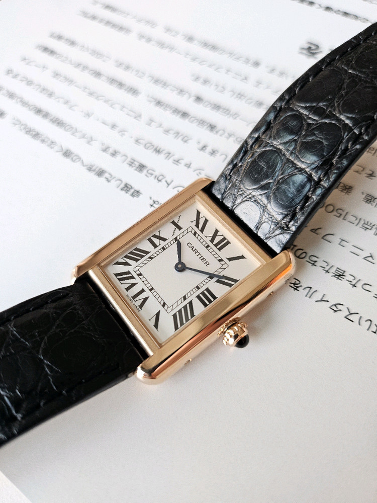 까르띠에 탱크솔로 로즈골드 스몰--1