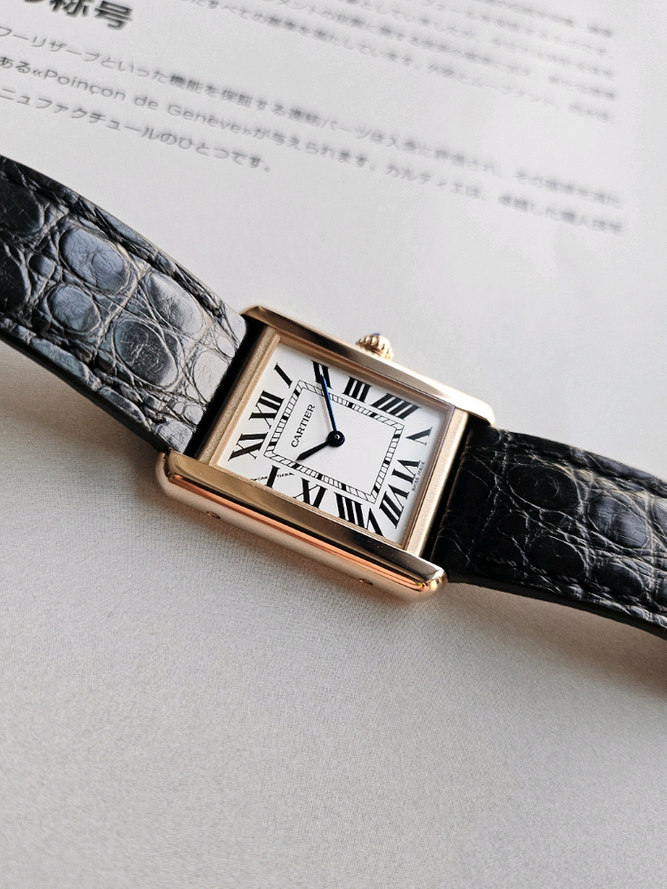 까르띠에 탱크솔로 로즈골드 스몰--2