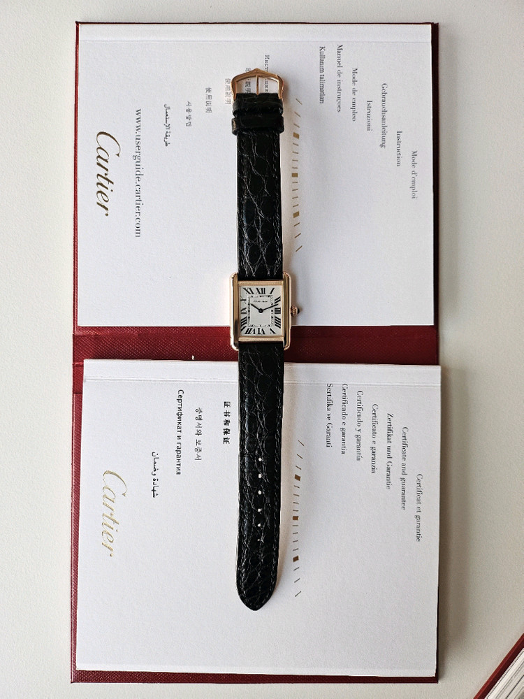 까르띠에 탱크솔로 로즈골드 스몰--6