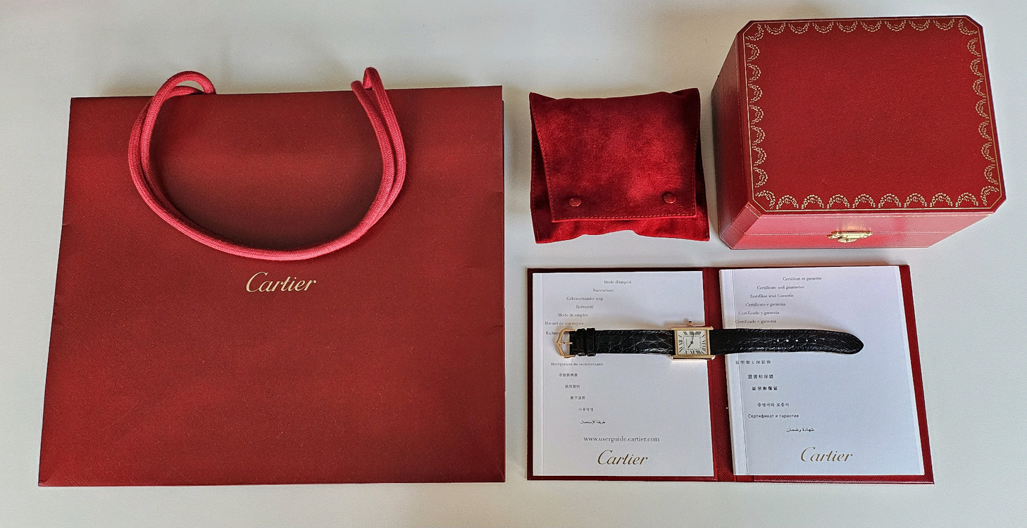 까르띠에 탱크솔로 로즈골드 스몰--8