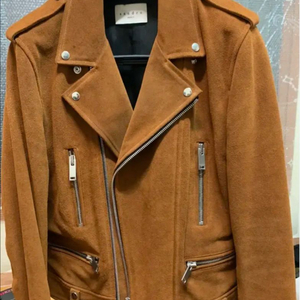 산드로옴므 / 새상품 스웨이드 레더 가죽자켓 브라운 / L