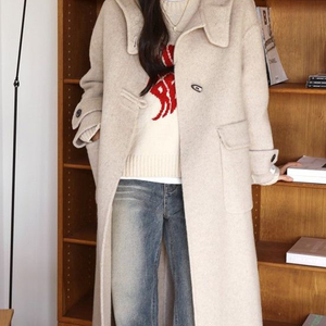 *새상품* 오트밀 핸드메이드 코트 이미지