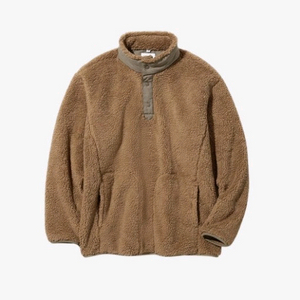 유니클로 화이트마운티니어링 카멜 플리스/후리스 반집업 자켓 L사이즈 판매