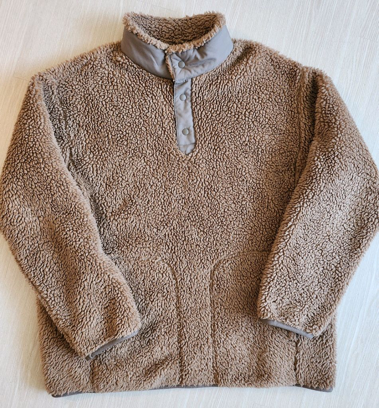 유니클로 화이트마운티니어링 카멜 플리스/후리스 반집업 자켓 L사이즈 판매--1