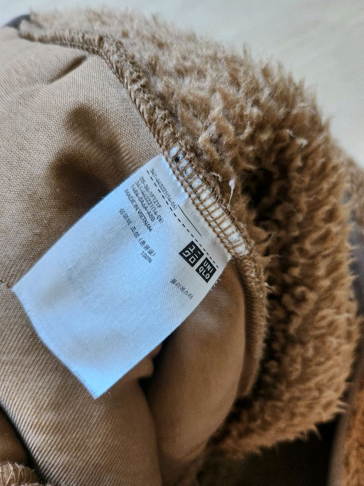 유니클로 화이트마운티니어링 카멜 플리스/후리스 반집업 자켓 L사이즈 판매--5