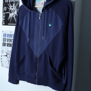 W(M-L) 르꼬끄 후드집업 스몰로고 블루 올드스쿨