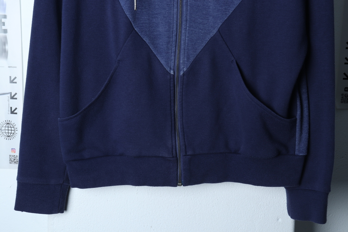 W(M-L) 르꼬끄 후드집업 스몰로고 블루 올드스쿨--3