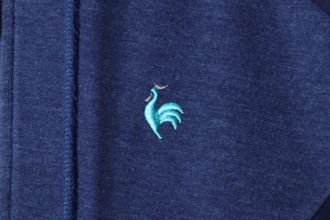 W(M-L) 르꼬끄 후드집업 스몰로고 블루 올드스쿨--4