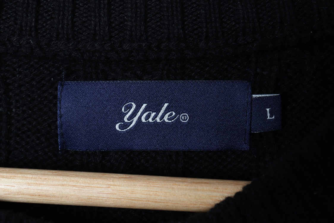 (L) 예일 니트 케이블 꽈배기 블랙 올드스쿨--5