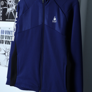 (L) 르꼬끄 집업져지 트랙탑 기능성 블루 기모