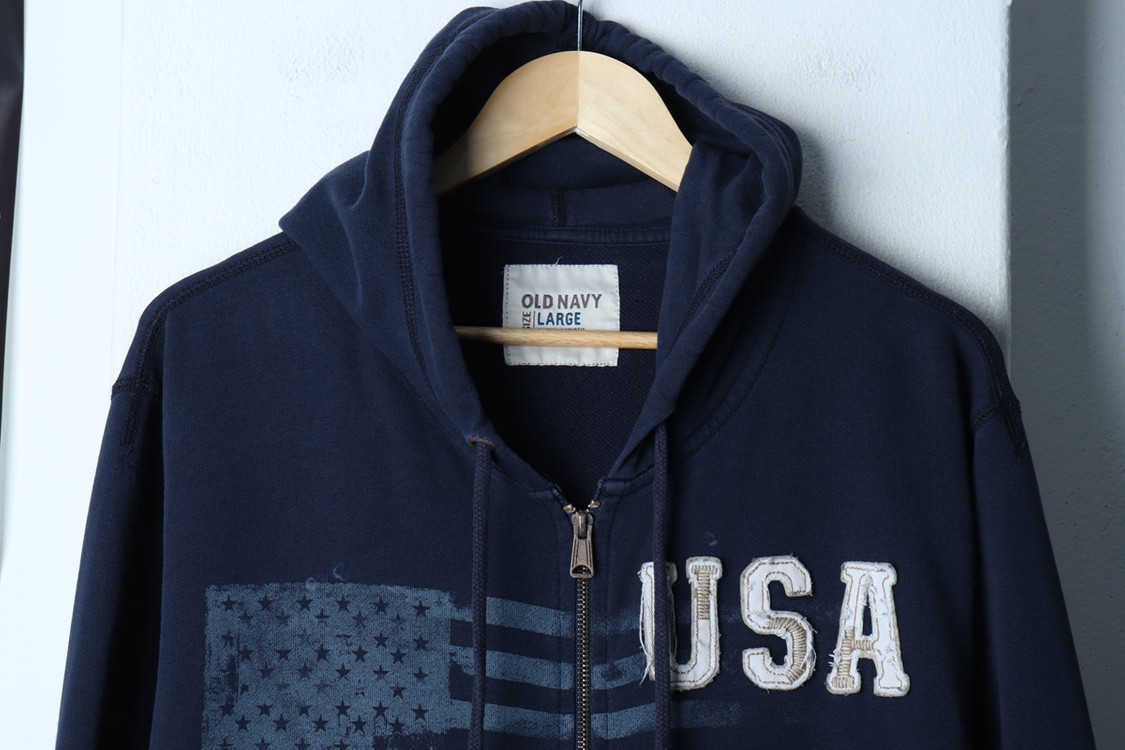 (L-XL) 올드네이비 후드집업 성조기 네이비 Y2K--2